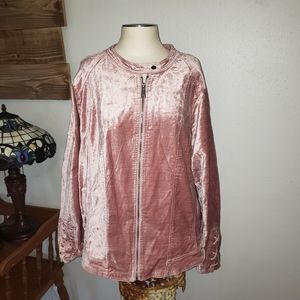 Torrid Pink Velvet Moto Jacket size 4